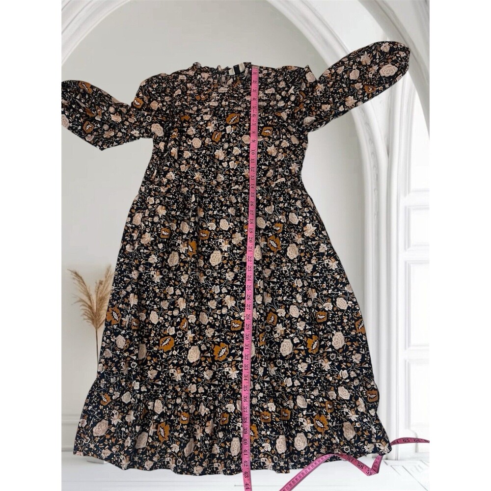 Women’s Navy Floral Midi Dress Size Medium - Picture 4 of 8